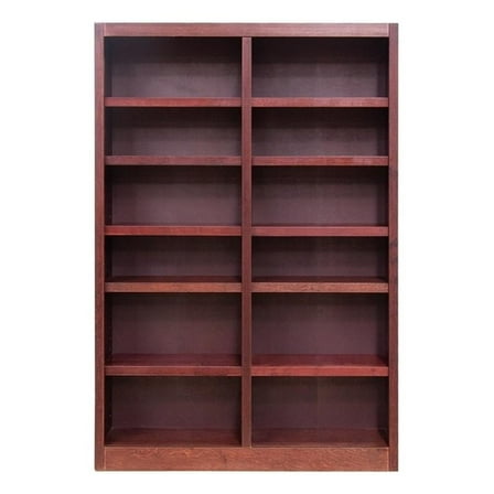 Maklaine Book Shelf - 84" Tall Wood Bookcase Furniture - Cherry