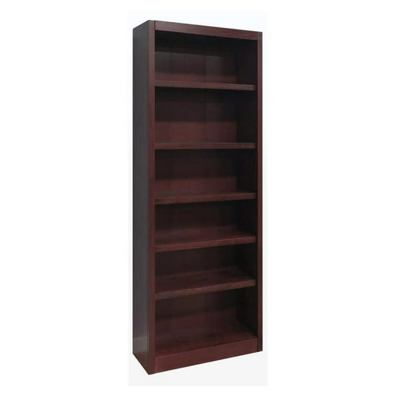 Maklaine Book Shelf - Tall Wood Bookcase Furniture 30 x 72" - Cherry