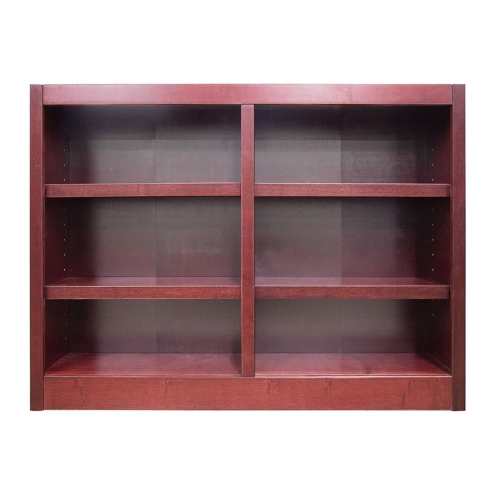Maklaine Book Shelf - Wood Bookcase Furniture 48 x 36" - Cherry