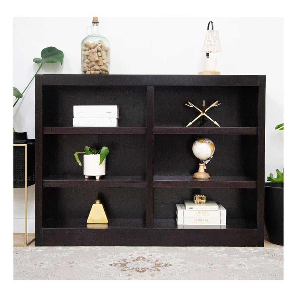 Maklaine Book Shelf - Wood Bookcase Furniture 48 x 36" - Espresso