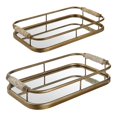 thumbnail image 1 of Maklaine Coastal Metal & Rope Trays in Brushed Gold and Natural (Set of 2), 1 of 6