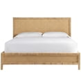 thumbnail image 1 of Maklaine Coastal Wicker / Rattan Panel Bed King in Mahogany Finish, 1 of 3