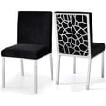 thumbnail image 1 of Maklaine Contemporary 20"H Velvet Dining Chair in Black (Set of 2), 1 of 8
