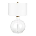 thumbnail image 1 of Maklaine Contemporary 23" Clear Glass Table Lamp with Brass/Gold Metal Accents, 1 of 10