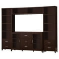 thumbnail image 1 of Maklaine Contemporary 4-piece Wood Entertainment Center in Cappuccino, 1 of 6
