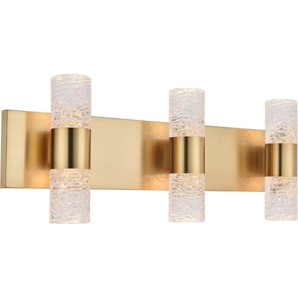 Vega Gold and Clear Glass 6-Light LED Wall Sconce