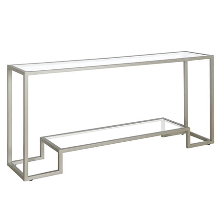 Maklaine Contemporary 64 " Console Table in Satin Nickel