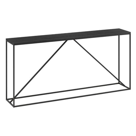 Maklaine Contemporary 64" Steel Console Table in Black