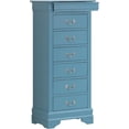 thumbnail image 1 of Maklaine Contemporary 7 Dovetailed Drawers Lingerie Chest in Teal, 1 of 2