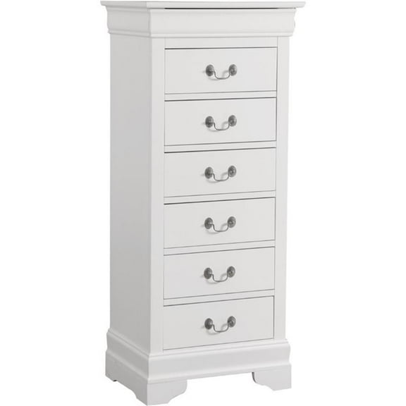 Maklaine Contemporary 7 Dovetailed Drawers Lingerie Chest in White