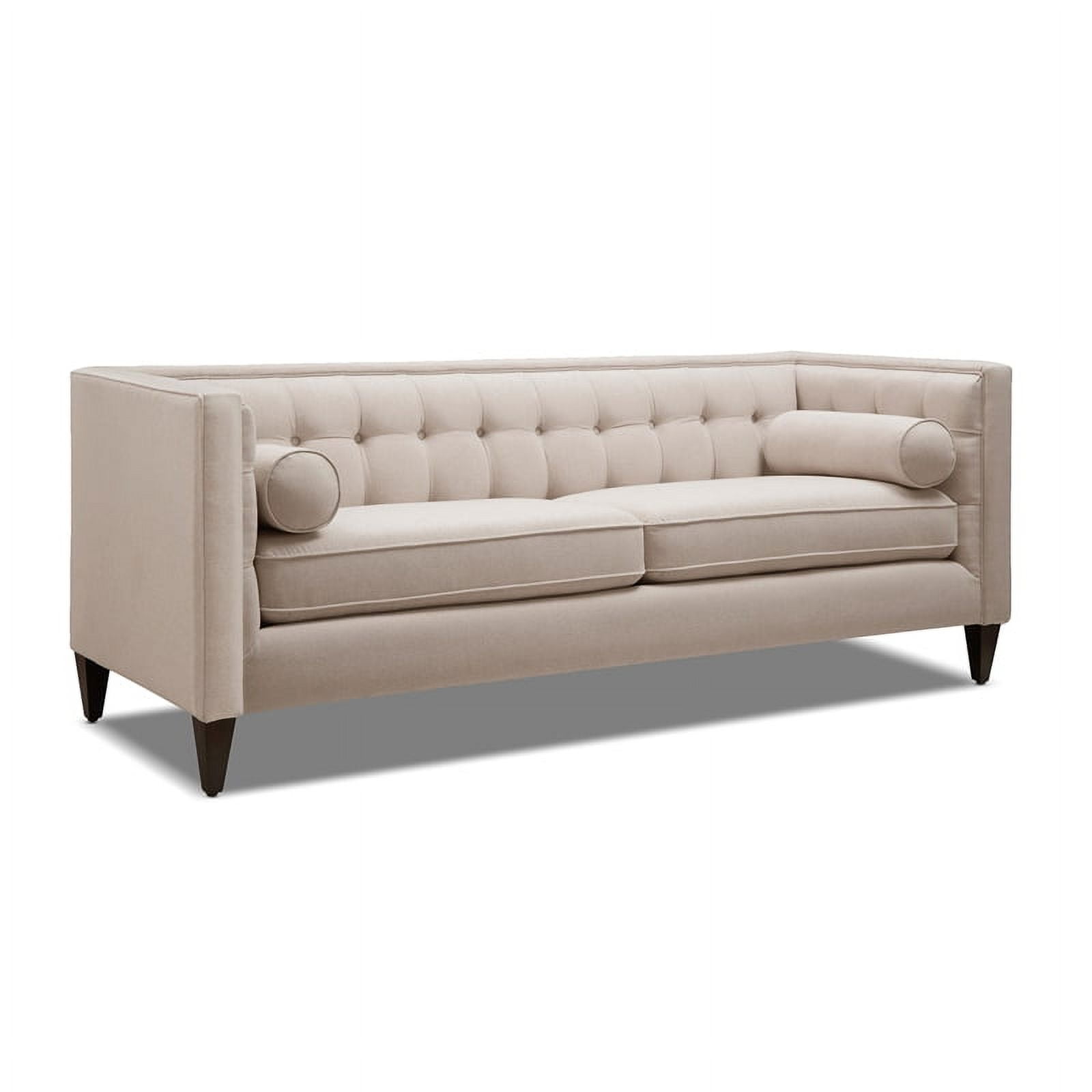 Maklaine Contemporary 84" Tufted Tuxedo Sofa Double Cushion in Sky
