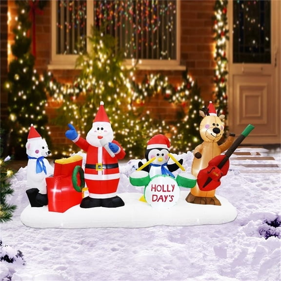 Maklaine Contemporary 9FT Multi-Colored Christmas Band Inflatable
