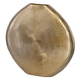 thumbnail image 1 of Maklaine Contemporary Aluminum Vase in Ribbed Metallic Gold Finish, 1 of 6