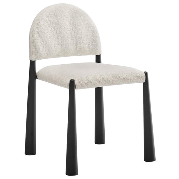 Maklaine Contemporary Arched Half-Moon Backrest Dining Side Chair in Black Cream