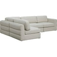 thumbnail image 1 of Maklaine Contemporary Beige Durable Linen Textured Fabric Modular Sectional, 1 of 15