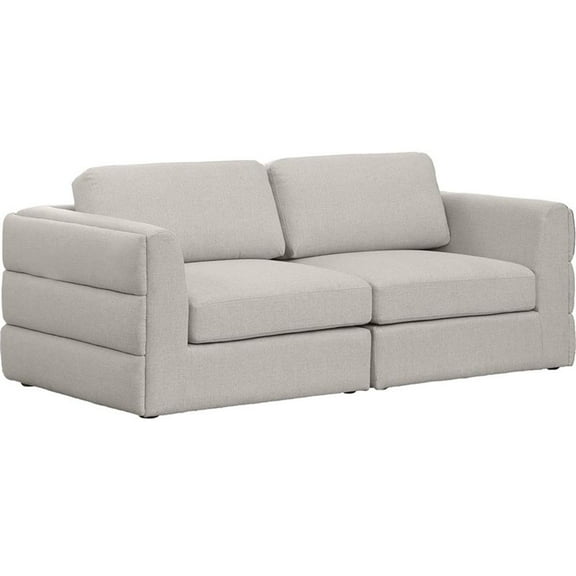 Maklaine Contemporary Beige Durable Linen Textured Fabric Modular Sofa