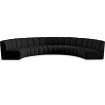 Maklaine Contemporary Black Boucle Fabric 6pc. Modular Sectional