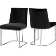 thumbnail image 1 of Maklaine Contemporary Black Velvet Dining Chair (Set of 2), 1 of 7