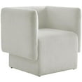 thumbnail image 1 of Maklaine Contemporary Boucle Fabric Accent Chair w/ Wood Construction in Cream, 1 of 5