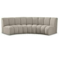 thumbnail image 1 of Maklaine Contemporary Brown Boucle Fabric 3pc. Modular Sectional, 1 of 10