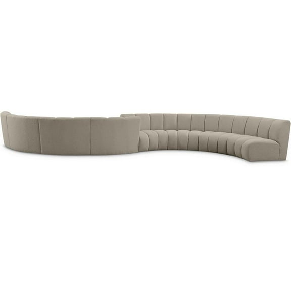 Maklaine Contemporary Brown Boucle Fabric 8pc. Modular Sectional