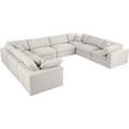 thumbnail image 1 of Maklaine Contemporary Cream Durable Linen Fabric Modular Sectional Sofa, 1 of 3