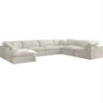 Maklaine Contemporary Cream Velvet Down Filled Modular Sectional Sofa
