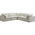 thumbnail image 1 of Maklaine Contemporary Cream Velvet Modular Sectional, 1 of 7