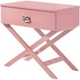 thumbnail image 1 of Maklaine Contemporary Engineered Wood 1-Drawer Bedroom Nightstand in Pink, 1 of 6
