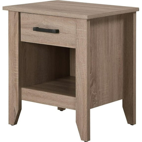 Maklaine Contemporary Engineered Wood 1-Drawer Bedroom Nightstand in Sandle Wood