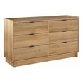 thumbnail image 1 of Maklaine Contemporary Engineered Wood 6 Drawer Dresser in Oak, 1 of 9