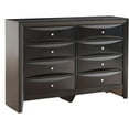 thumbnail image 1 of Maklaine Contemporary Engineered Wood 8 Drawer Dresser in Black, 1 of 7