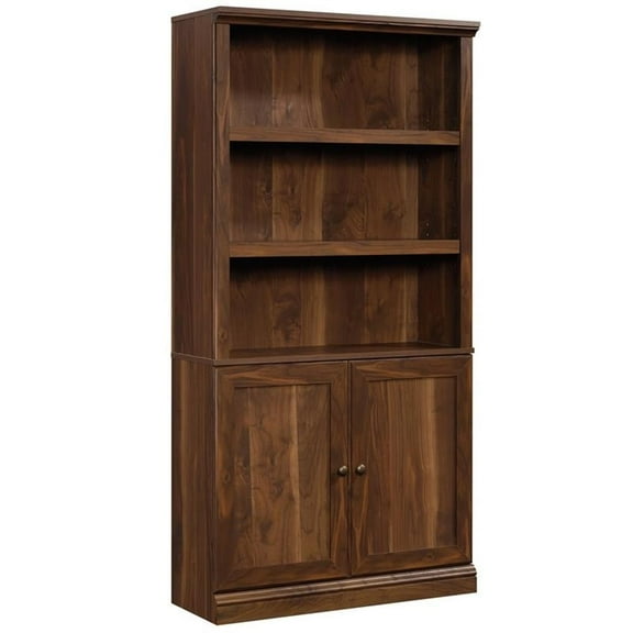 Maklaine Contemporary Engineered Wood Bookcase in Grand Walnut Finish