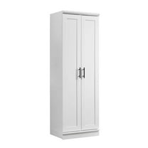 Maklaine Contemporary Engineered Wood Storage Cabinet in White