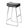 thumbnail image 1 of Maklaine Contemporary Fabric 33" Faux Leather Bar Stool in Black (Set of 2), 1 of 2
