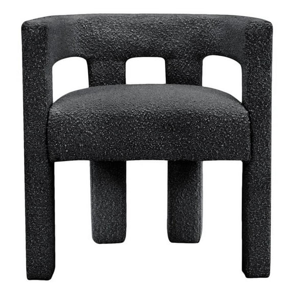 Maklaine Contemporary Fabric Accent Chair in Black