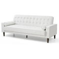 thumbnail image 1 of Maklaine Contemporary Faux Leather Sleeper Sofa in White Finish, 1 of 5
