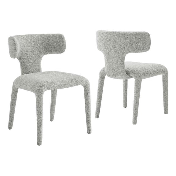 Maklaine Contemporary Fully Upholstered Dining Chair in Dove Gray