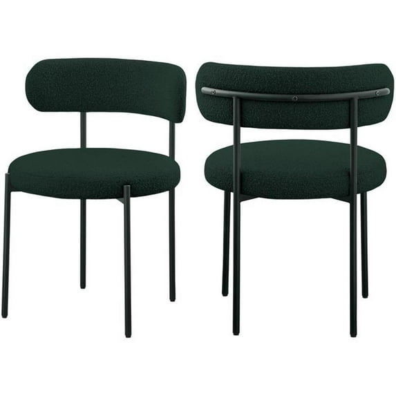 Maklaine Contemporary Green Finished Fabric Dining Chair