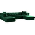 thumbnail image 1 of Maklaine Contemporary Green Velvet 3pc. Sectional, 1 of 7