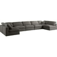 thumbnail image 1 of Maklaine Contemporary Grey Velvet Standard Modular Sectional Sofa, 1 of 3