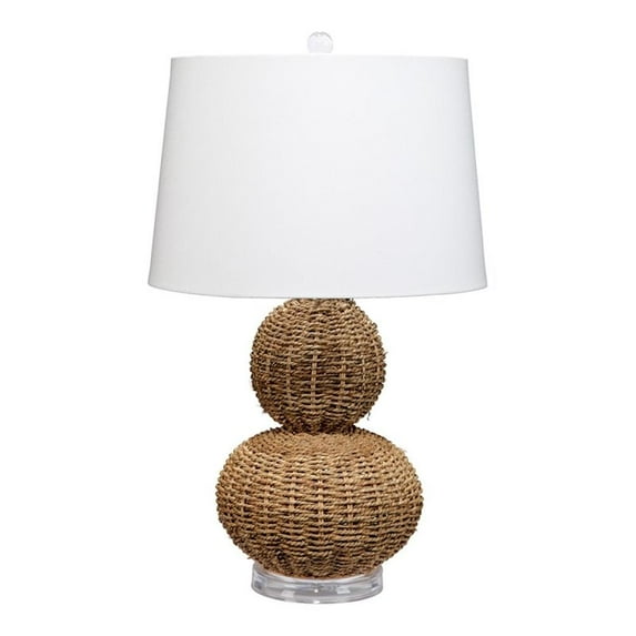 Maklaine Contemporary Hand-woven Rattan Table Lamp in Natural