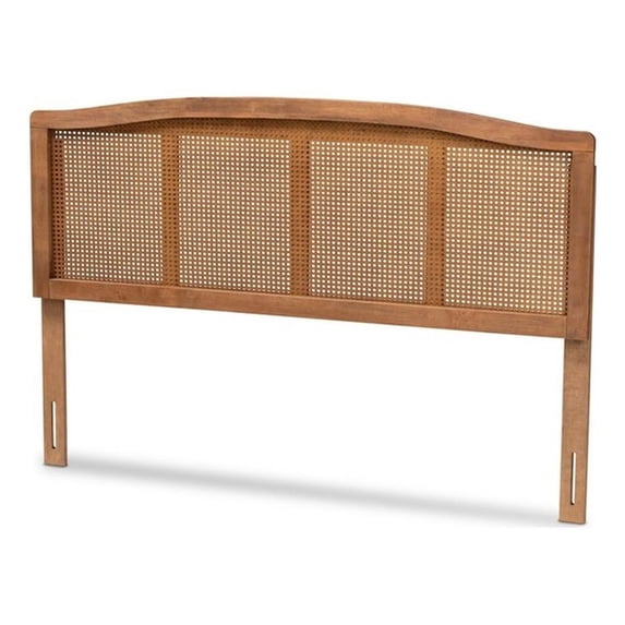 Maklaine Contemporary King Size Ash Walnut Brown Finished Wood Headboard