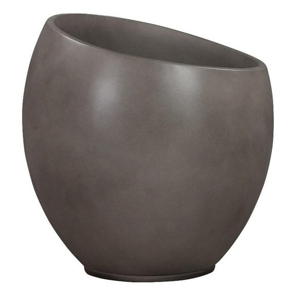 Maklaine Contemporary Large Indoor or Outdoor Planter in Gray Concrete