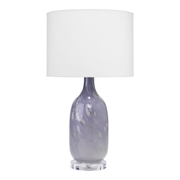 Maklaine Contemporary Mouth-Blown Glass Table Lamp in Lavender Purple