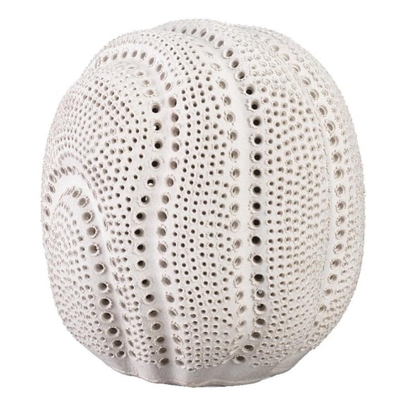 Maklaine Contemporary Perforated Porcelain Decorative Sphere in White