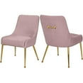 thumbnail image 1 of Maklaine Contemporary Pink Velvet Dining Chair with Gold Legs (Set of 2), 1 of 9