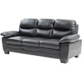 thumbnail image 1 of Maklaine Contemporary Pocket Coil Spring Seating Faux Leather Sofa in Black, 1 of 4