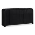 thumbnail image 1 of Maklaine Contemporary Soft Rich Black Finish Oak Veneer Dresser, 1 of 12