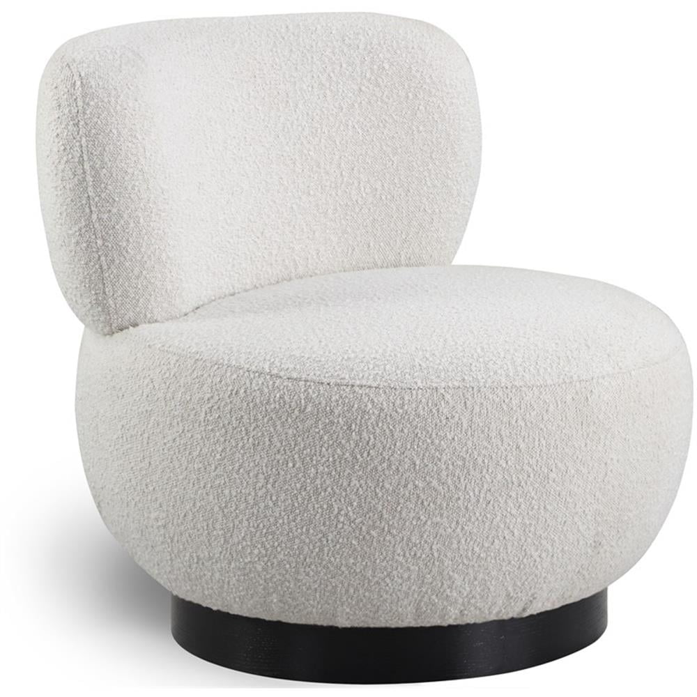 Maklaine Contemporary Soft Rich Cream Boucle Fabric Accent Chair